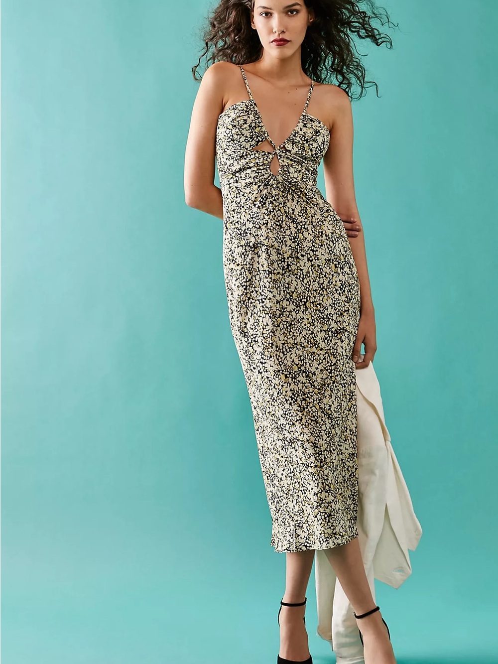 Free People x Shona Joy Tammy Silk Midi Dress - Size 4 US